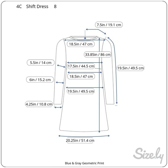 4C Silk Geometric Print Shift Dress - Picture 7 of 7